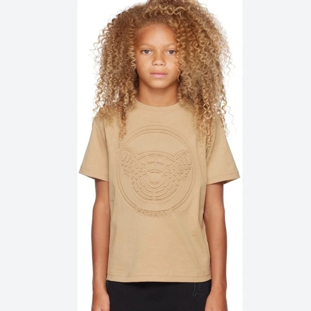 Burberry Boys Thomas Bear Embossed T-Shirt Tan Camel 8Y 128cm
